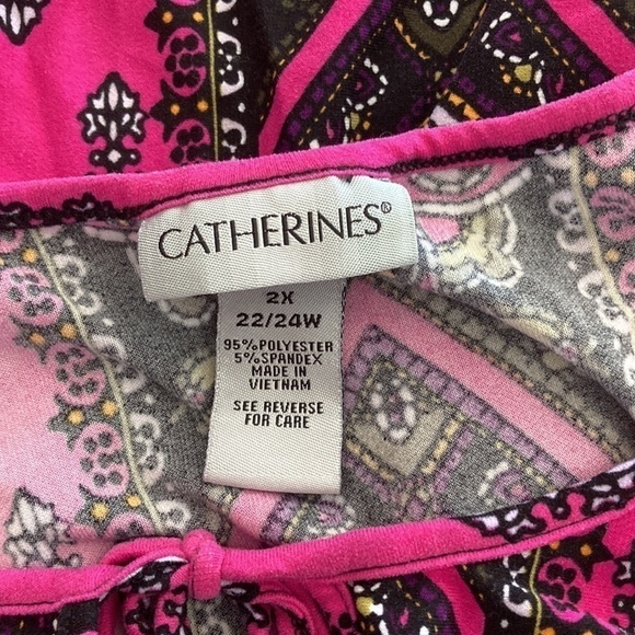 Catherines 2X purple top scoop neck long sleeves - Picture 9 of 9